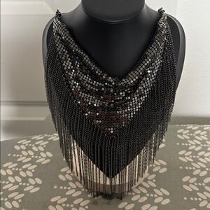 Silver Fringe Necklace